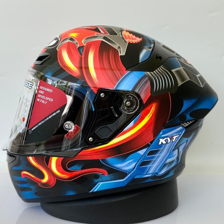 Helm KYT TT Course Magnet Matt TTC Black Red Blue Doff