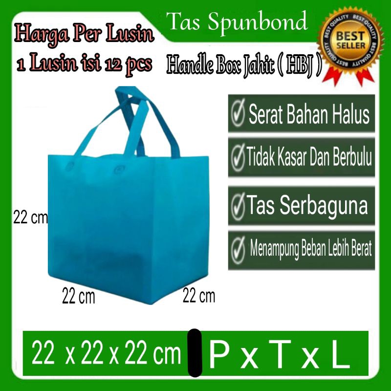 

1/LSN, Tas Kain Spunbond HBJ Uk 22x22 cm Goodiebag,Souvenir,Seminar,Tahlil,hajat,sembako,polos,belanja