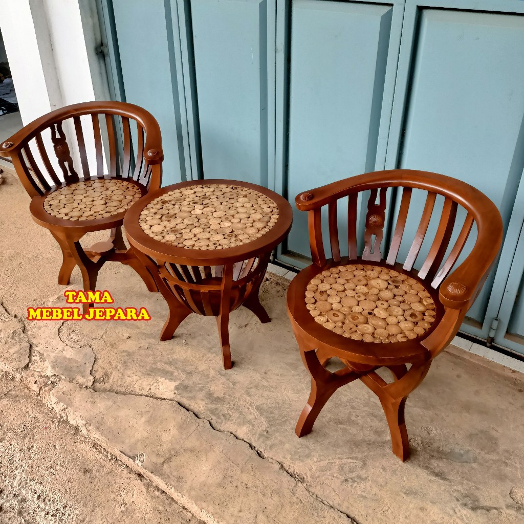 Set Kursi Teras Minimalis Kayu Jati, Meja Teras Jati Jepara