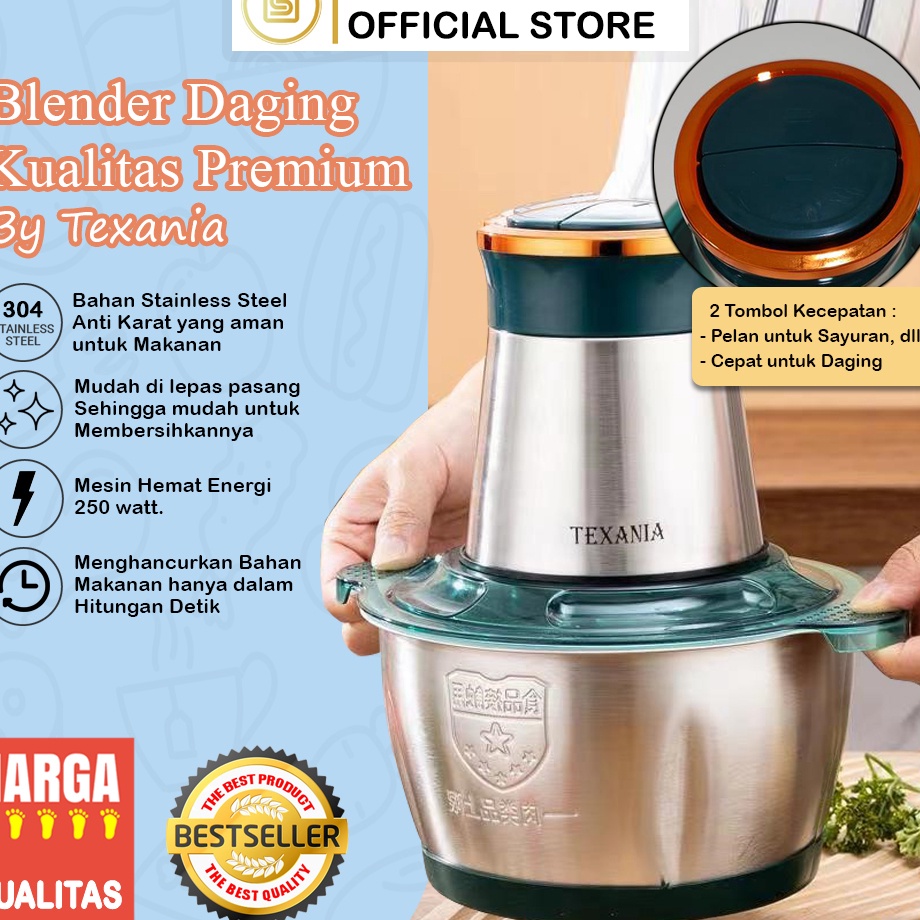 Sale BKC TEXANIA Chopper Blender Daging Stainless Steel Penggiling Daging Multifungsi Meat Grinder 2