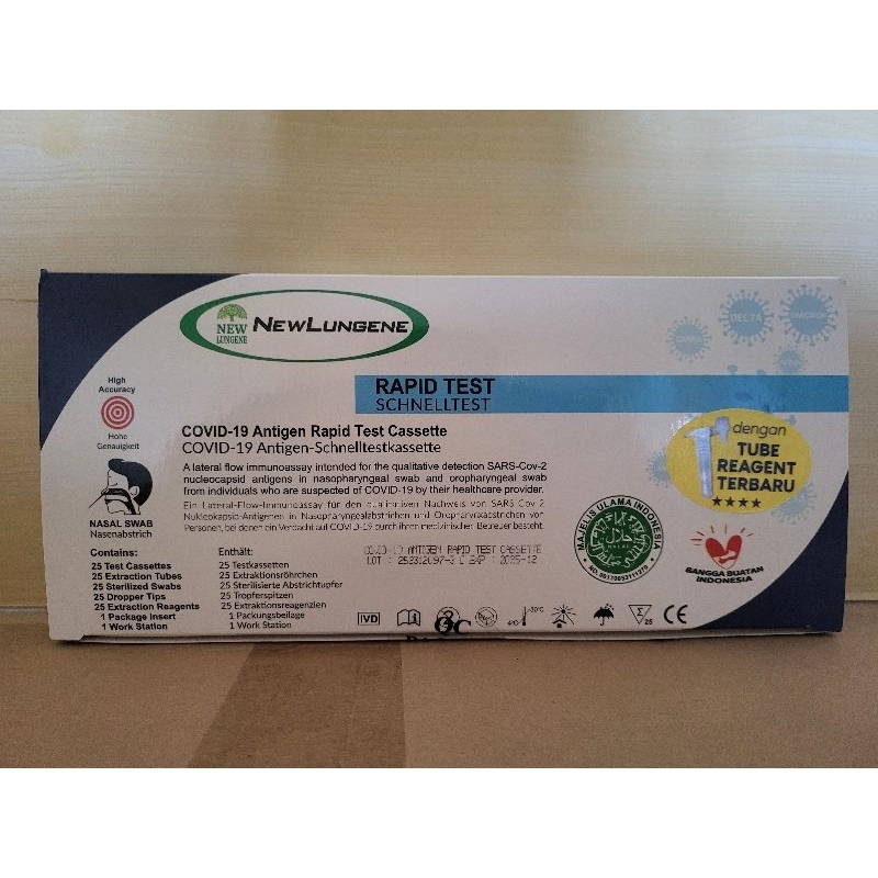 New Lungene Antigen isi 25 Pcs Exp 2027 Alat Test Covid Varian Terbaru Original
