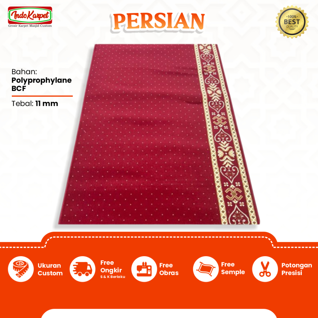 Karpet Masjid Tebal 11mm Persian Meteran / Karpet Sajadah / Karpet Mushola