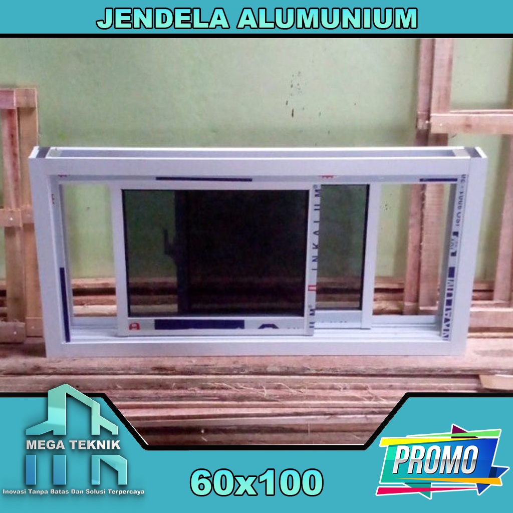 Jendela geser/sleding alumunium 60x100