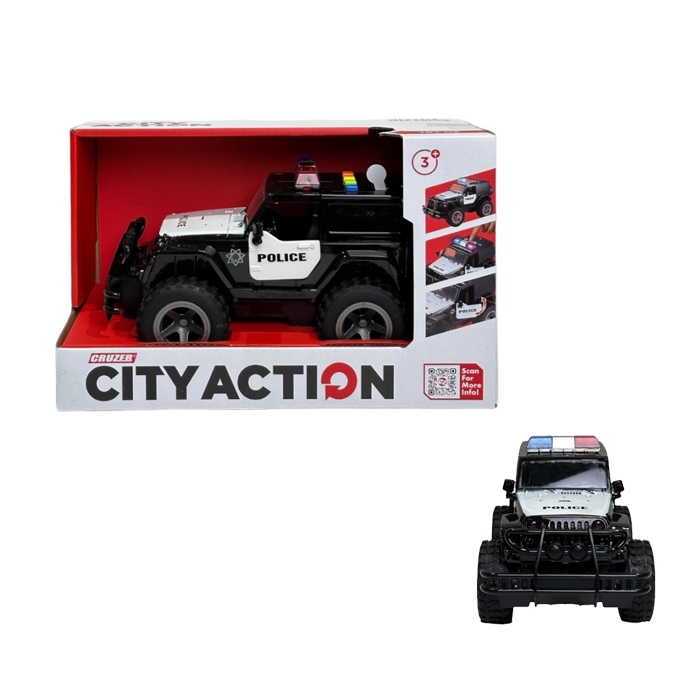 Cruzer City Action Friction Jeep Police 1:16