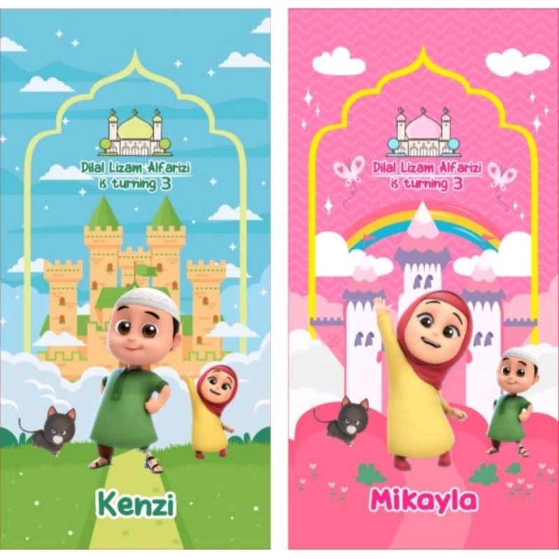 Sajadah Anak Tema Ulang Tahun | Souvenir Sejadah Karakter