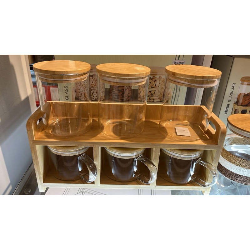 informa toples kaca set 6 dengan rak