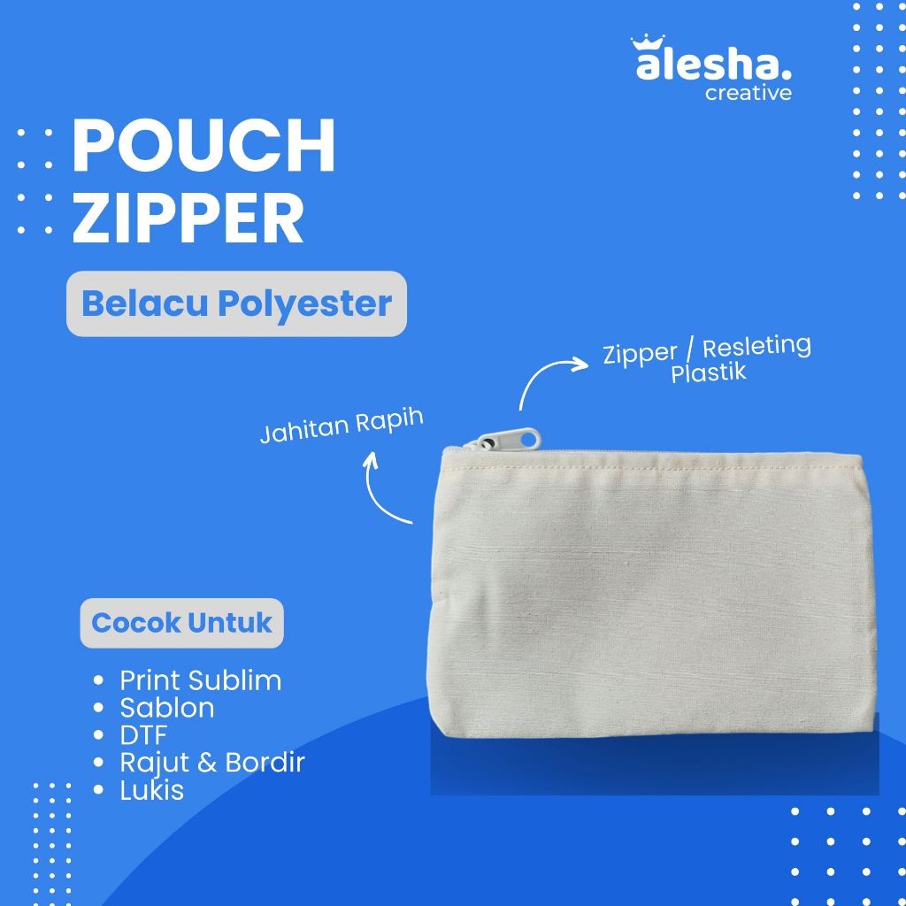 

Pouch Zipper Belacu Natural Polos 15 x 10 cm - Kotak Tas Tempat Pensil Resleting Dompet Kosmetik