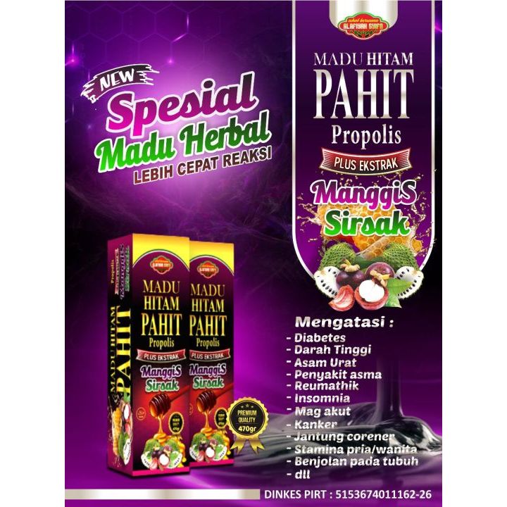 

Madu Hitam Pahit Sirsak Plus Propolis Al- Afiatusya