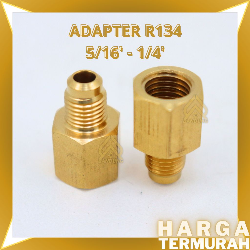 NEPEL TABUNG GAS KLEA R 134   5/16" KE 1/4" | SAMBUNGAN NEPEL R134 ADAPTER ASWN