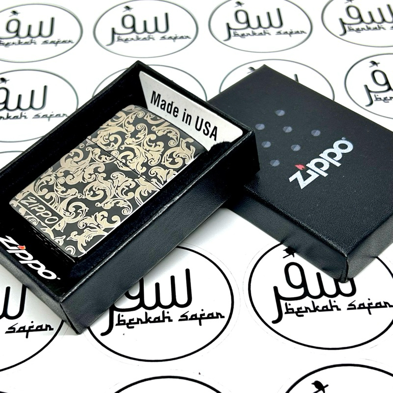 Korek Zippo Hitam Batik Black Culture Edition Logo Icon Original