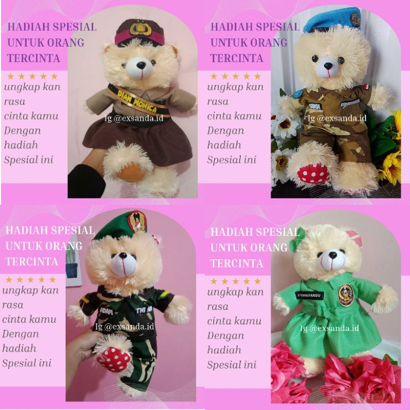 BONEKA POLISI MILiter // tni ad // tni au // polisi // kantoran 30cm