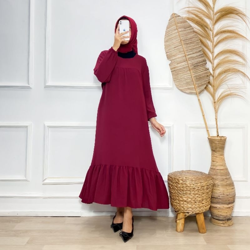 GAMIS CRINKLE AIRFLOW REMPEL BAWAH | GAMIS DASTER FUJI