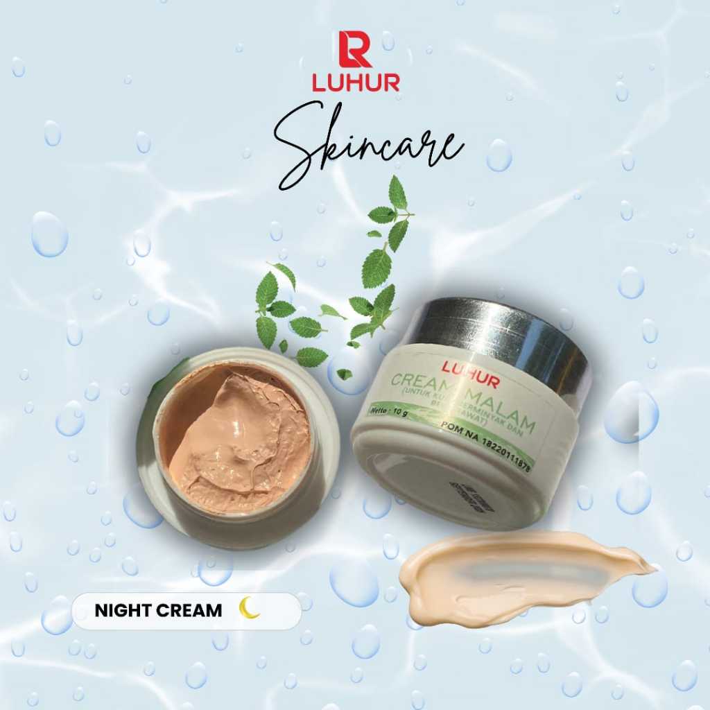 Cream Malam Jerawat Luhur Reguler KRIM MALAM ACNE BPOM Pencerah Kulit Wajah Berminyak Berjerawat Pas