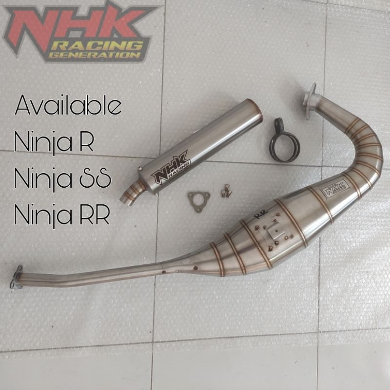 KNALPOT NINJA R RR SS 150 NHK ORIGINAL CHAMBER 40 CM SUARA KERING FULLSTAINLESS