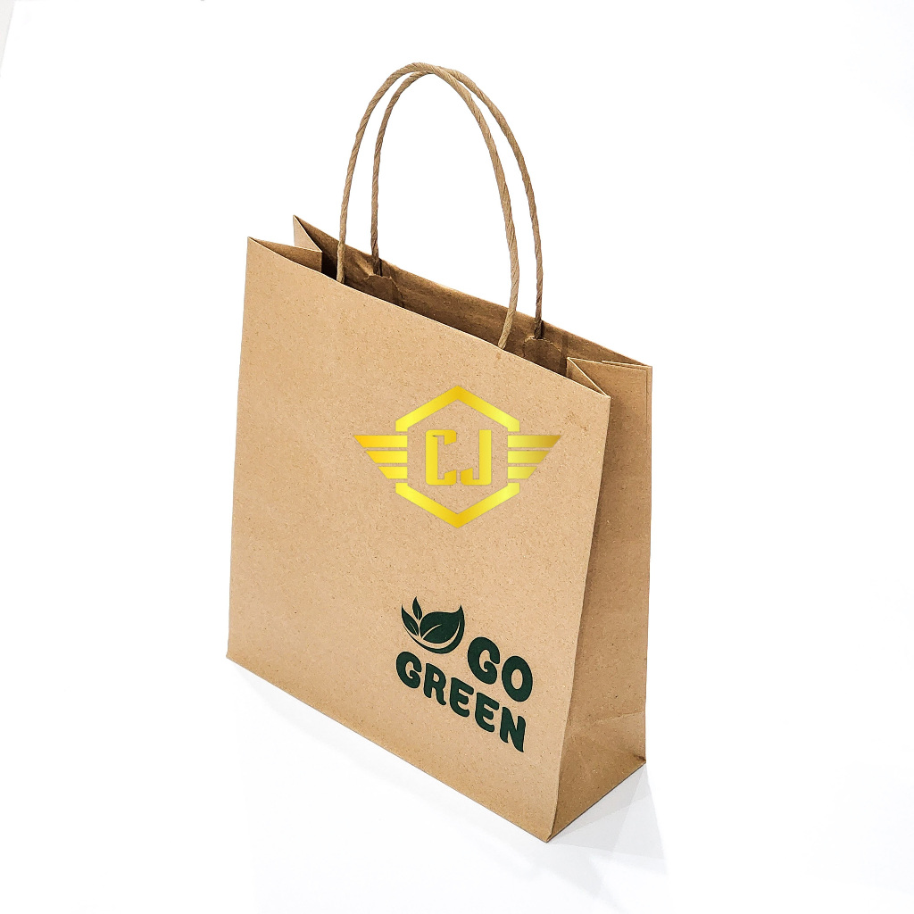 

1 PAK / 10 Pcs OKEY Kraft Paper Bag A Eco Friendly ( 22 x 24 x 8 cm )