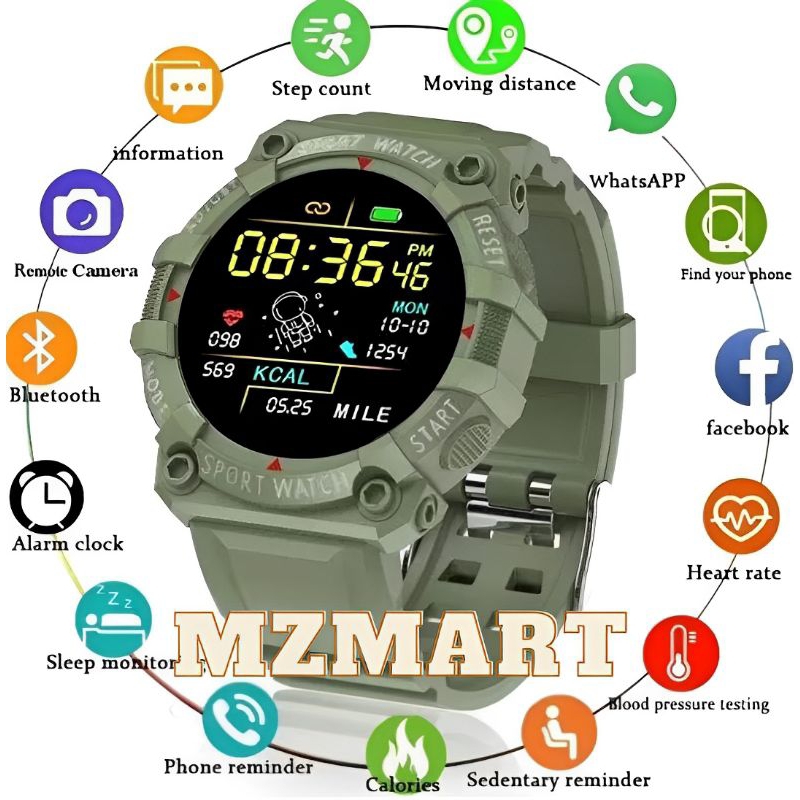 Smartwatch Olahraga Pria Wanita Jam Tangan Android Anti Air Bluetooth Smart Watch Sensor Detak Jantu