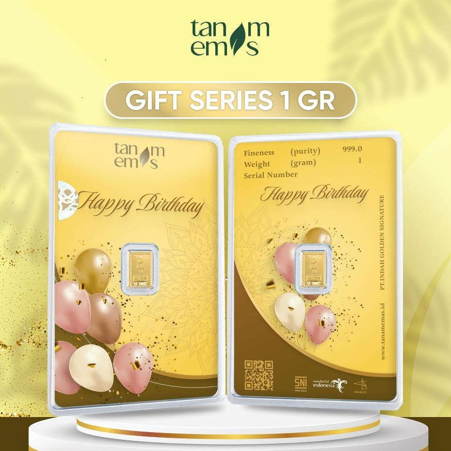 Logam Mulia Tanam Emas Happy Birthday 1 gram Bersertifikat Kadar 99,99%