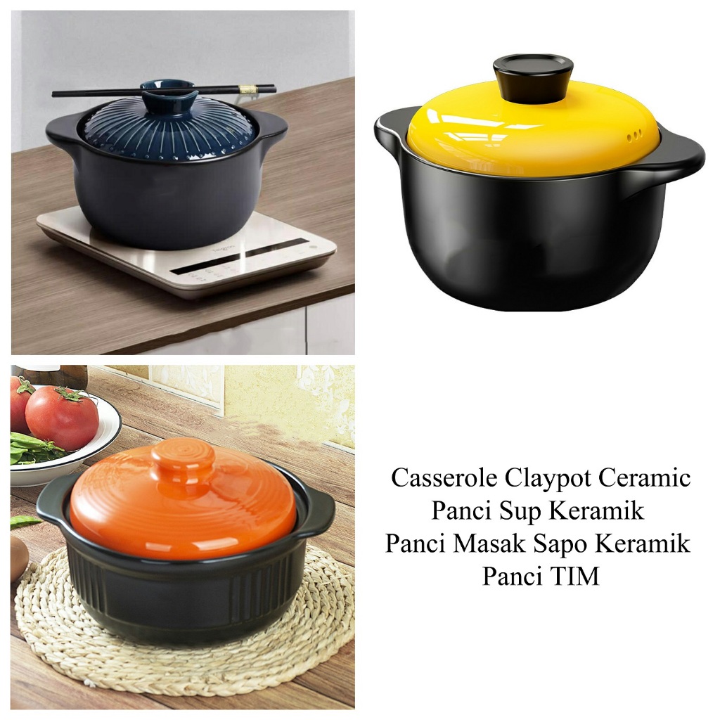 HHS Casserole Claypot Ceramic Panci Sup Keramik Panci Masak Sapo Keramik TIM