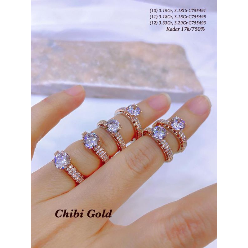 CHIBI GOLD JAWELLERY - Cincin roxe grande emas 750 kadar 17k Chibi gold