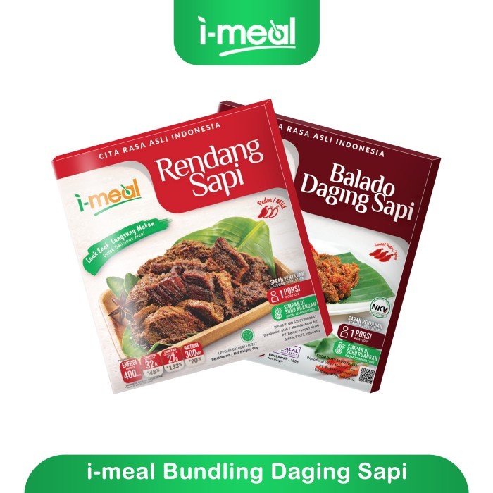 

I-Meal Bundling Daging Sapi siap saji rendang balado imeal makanan instan makanan siap saji makanan bernutrisi makanan sehat