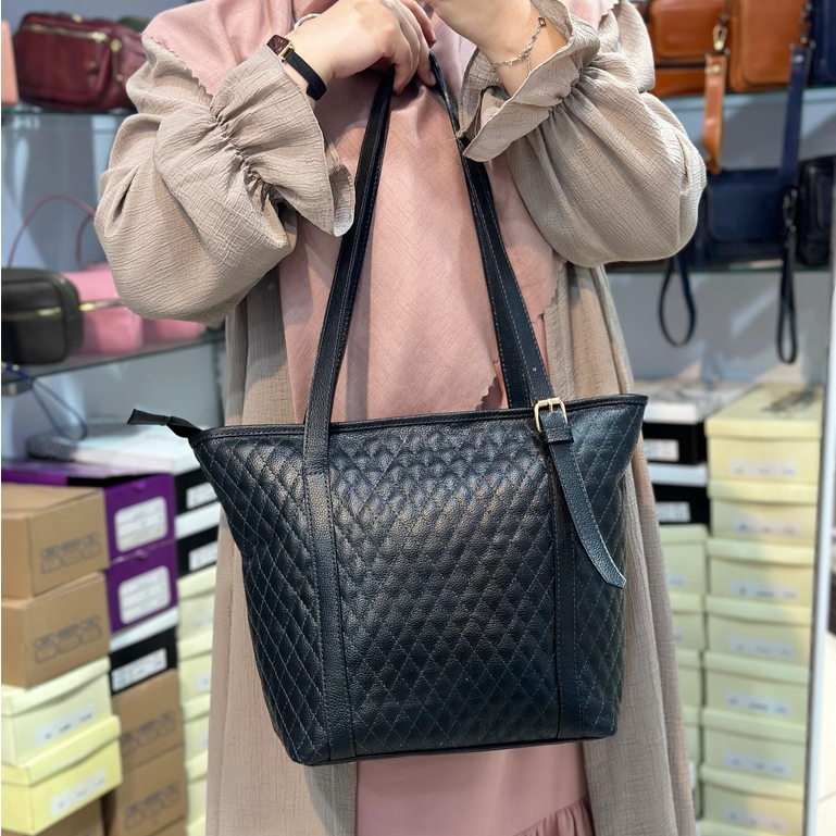 Tas Kulit Sapi Asli DL970 Wanita/ Tas Papirut Asli Kulit Sapi Garut/ Tas Tote Bag Bahan Kulit Sapi A
