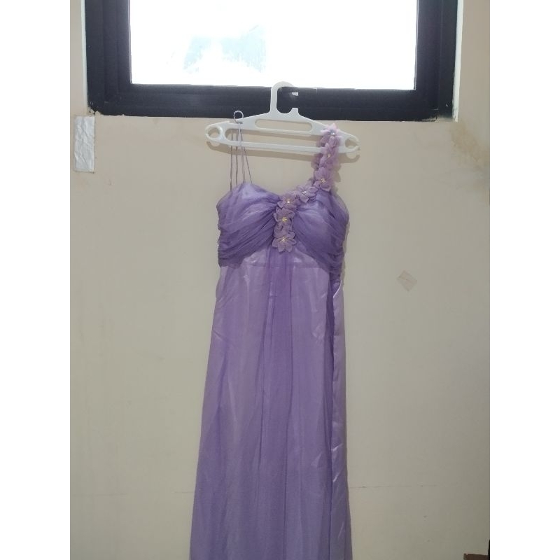 Maxi Dress Pesta Lilac Ungu
