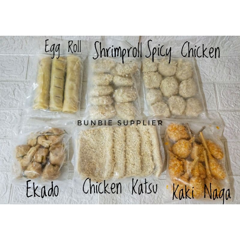 

Egg Chicken Roll / Egg roll / Shrimp Roll / Kaki Naga Bento Frozen Homemade