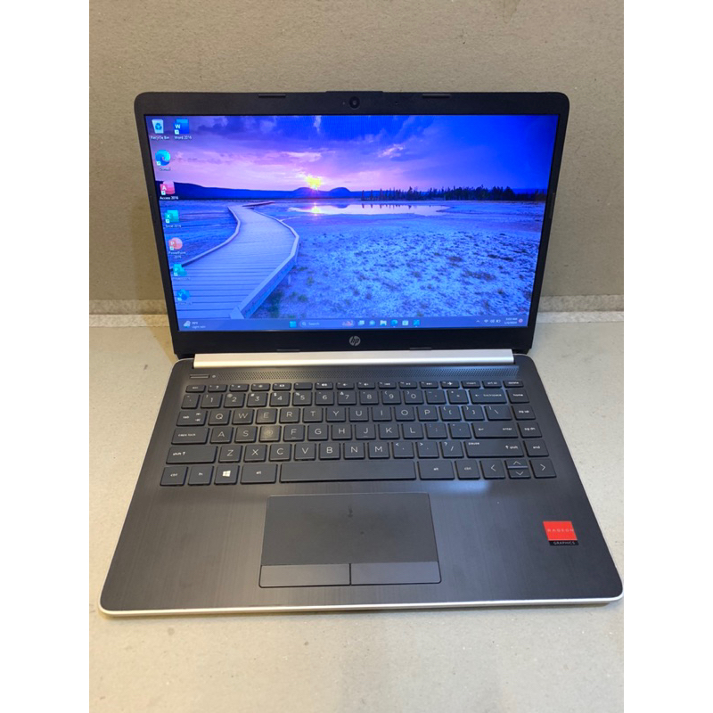 Laptop slim murah desain grafis HP 14S DK 0009 AMD A9 9425 RAM 8 GB SSD 128 GB Radeon R5 530 14” FHD