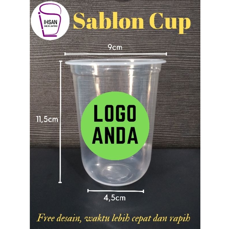 cetak sablon cup 16oz oval 7 gram BSM