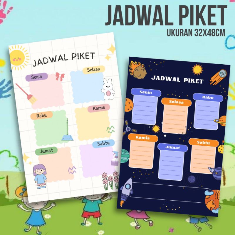 TERMURAH POSTER JADWAL PIKET KELAS / JADWAL PIKET AESTHETIC / JADWAL KELAS