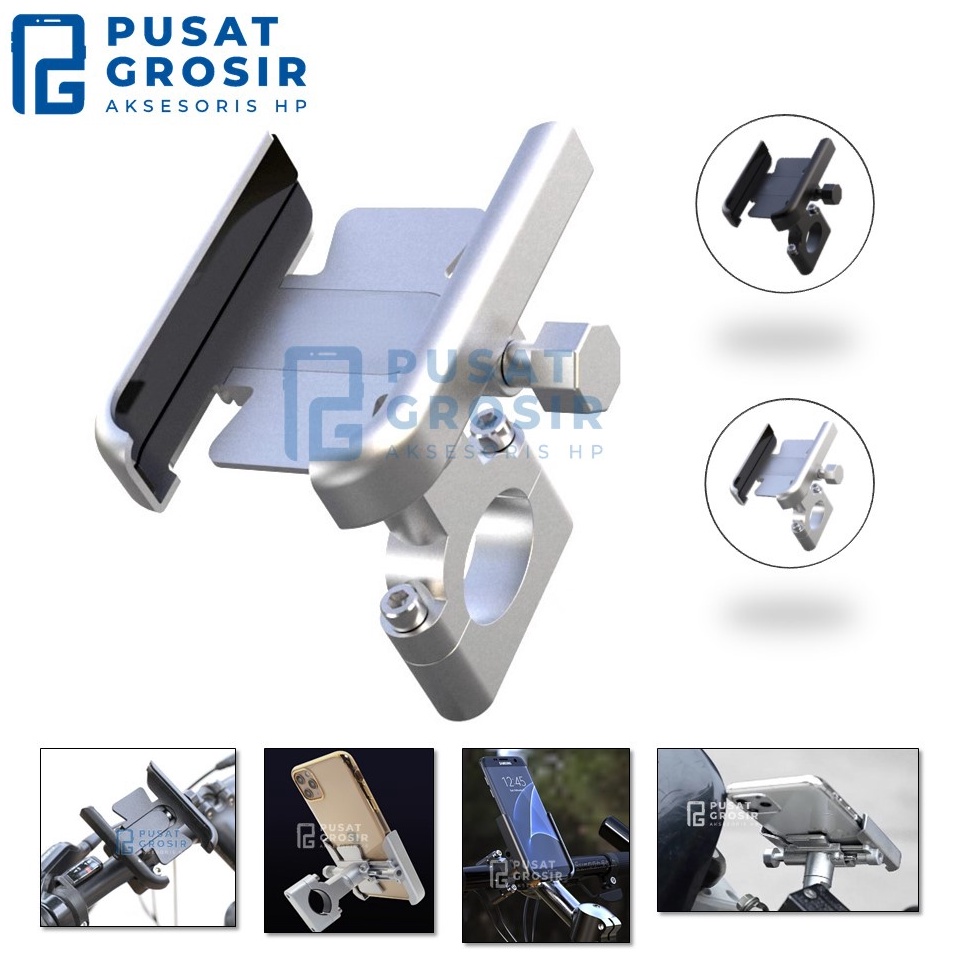 ITh Phone Holder Stang Motor HM12 HM12 alat penyangga hp stand handphone dudukan hape  Bestseller