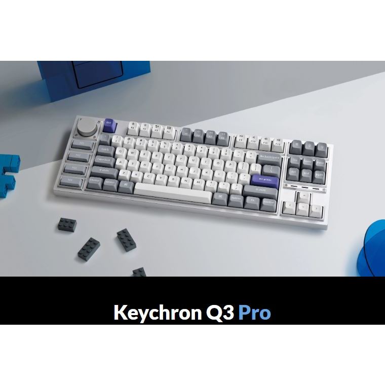 Keychron Q3 Pro Keyboard Mekanis Nirkabel - Tenkeyless (TKL) Carbon Black