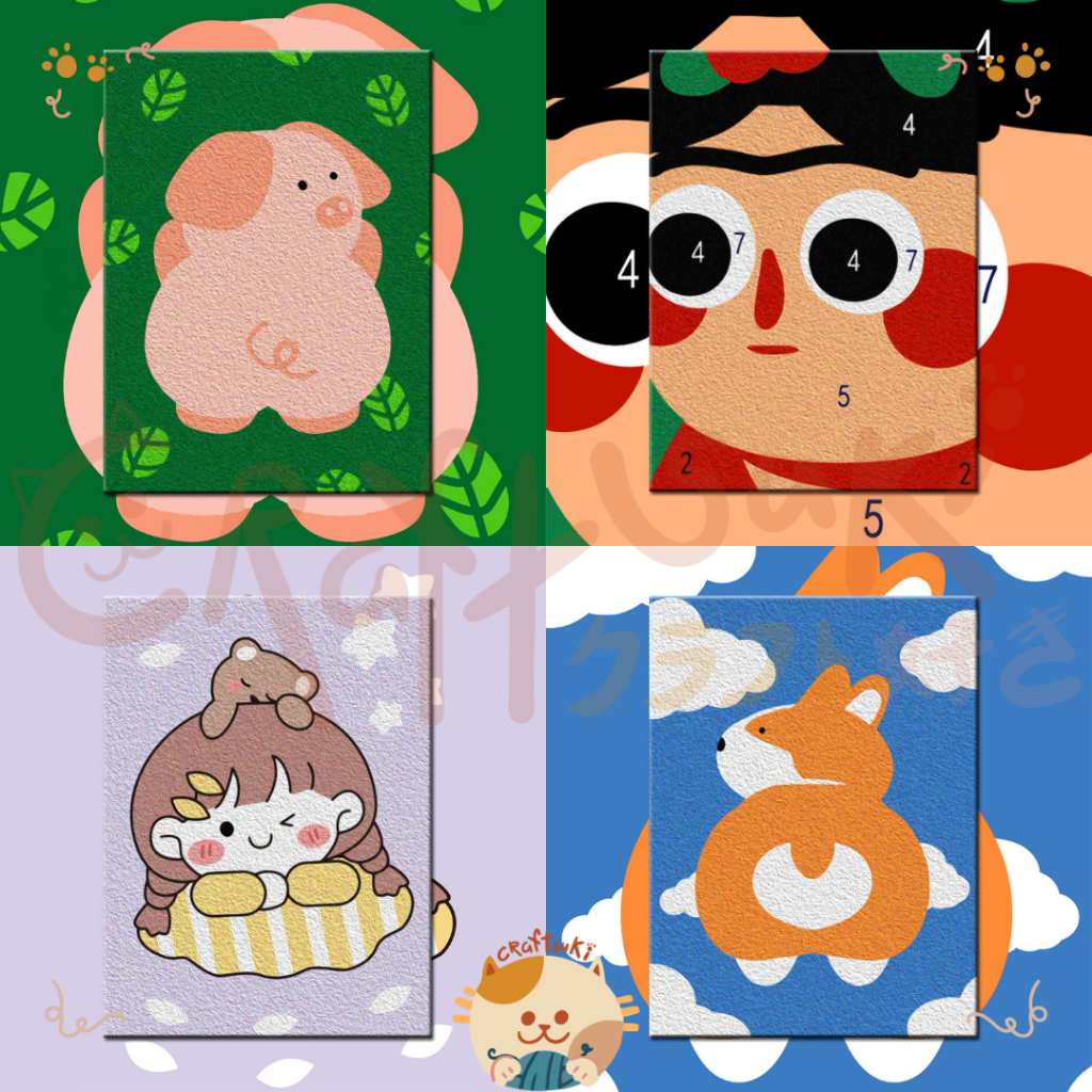 

Paper Pulp Painting By Number 13X18 CM DIY Lukisan Bubur Kertas Painting Kit With Frame