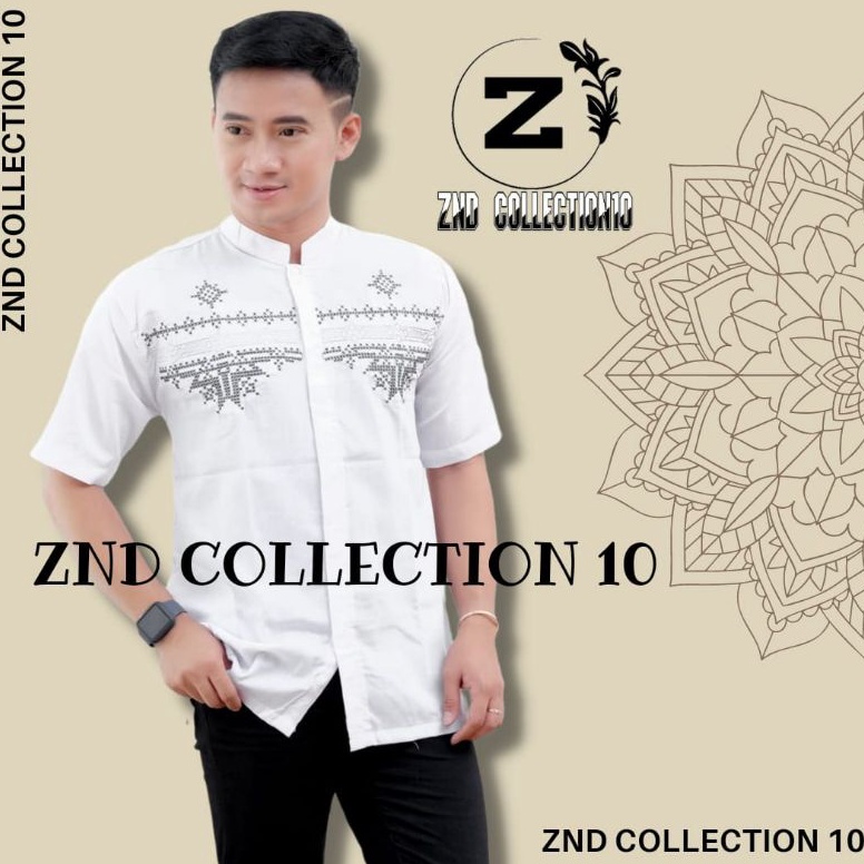 SALE Koko putih bordirKoko pria dewasaKoko bordir dewasaKoko pendek bordirKoko putih pendek Ayo Beli