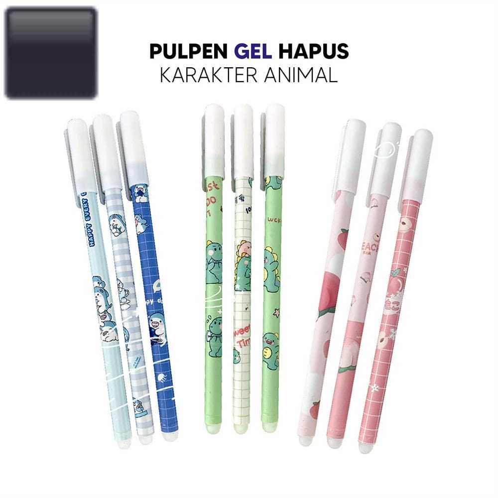 

V2_Pulpen Gel Karakter Animal A42 Alat Tulis Sekolah Pulpen Erasable Bolpoin Tinta
