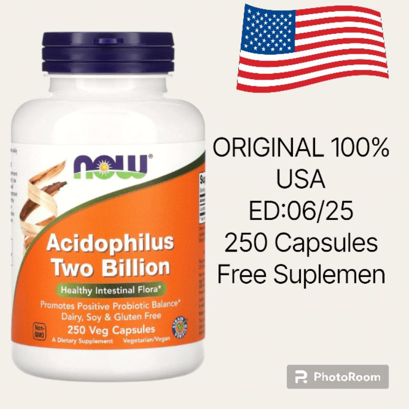 NOW Acidophilus Two Billion, 250 Veg Capsules PRE-ORDER USA