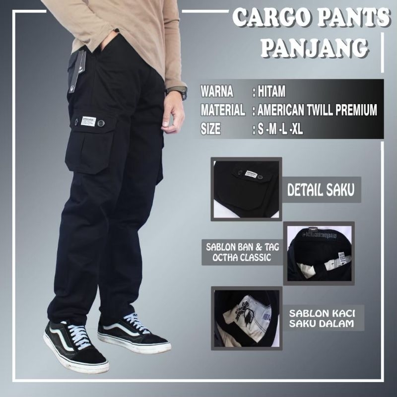 Celana Cargo panjang pria kargo Long pants japan drill Originall