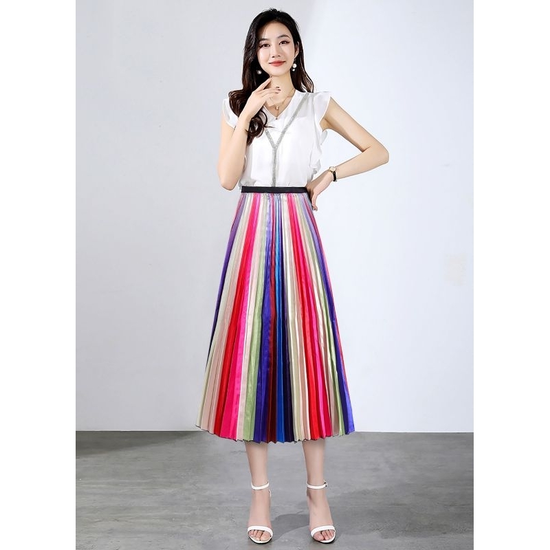 RokPlisket 7/8 Import Premium Motif Kekinian Terbaru Murah Bahan Satin Gaya Korea High Quality