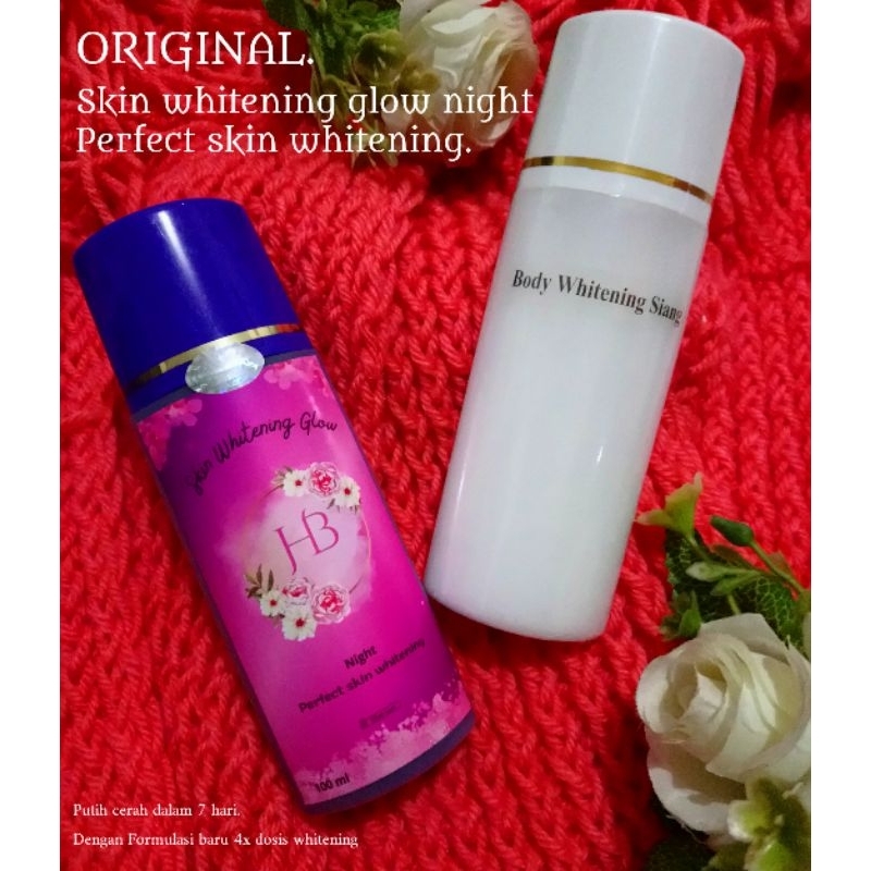 HB Skin glow night 4x dosis whitening. HB malam pemutih badan ORIGINAL