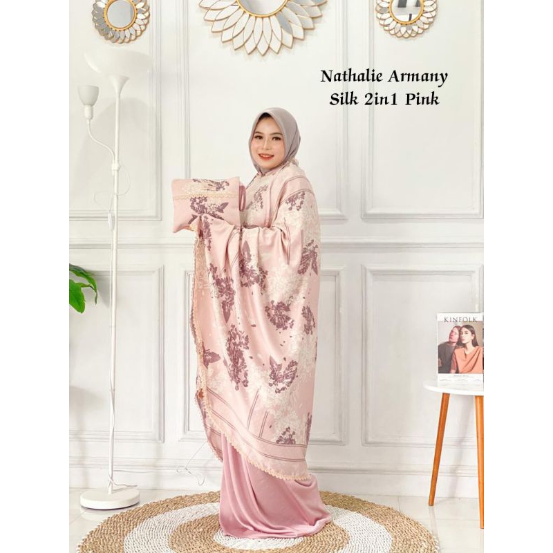 Mukena Maxmara Luxury 2in1 Printing Premium Laser Cut Mewah / Mukena Traveling / Mukena