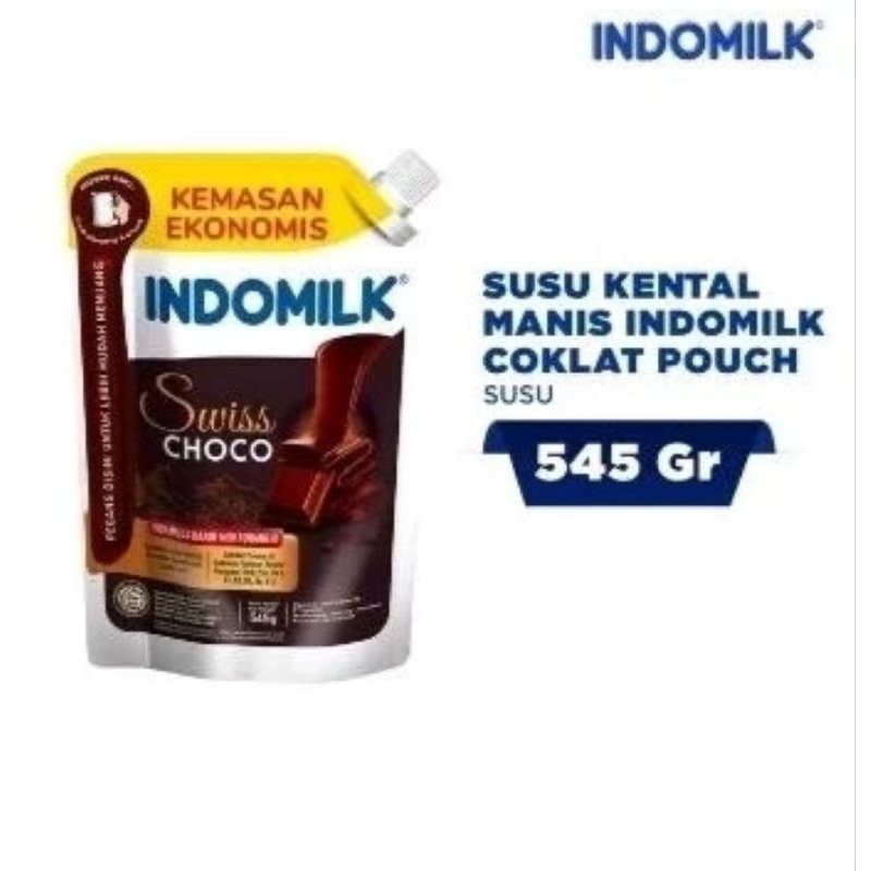 

Indomilk Swiss Choco Pouch 545gr Susu Kental Manis Coklat