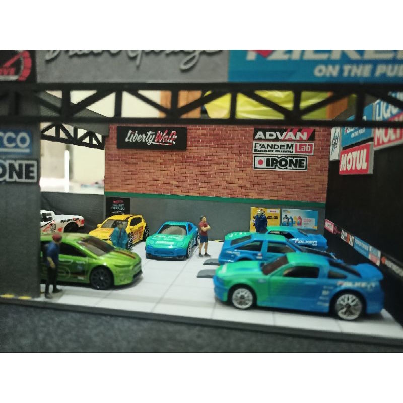 Diorama Diecast Car Garage | Diorama Bengkel 1:64 Untuk Hot Wheels Mini GT Matchbox Inno64 Majorette
