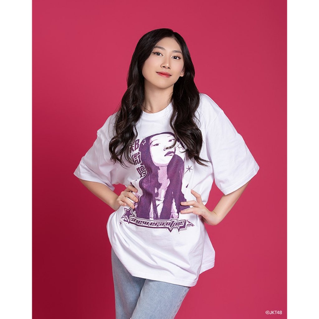 Kaos Oversize JKT48 Birtday T-Shirt Jessica Chandra (Jessi) | Unisex - Putih