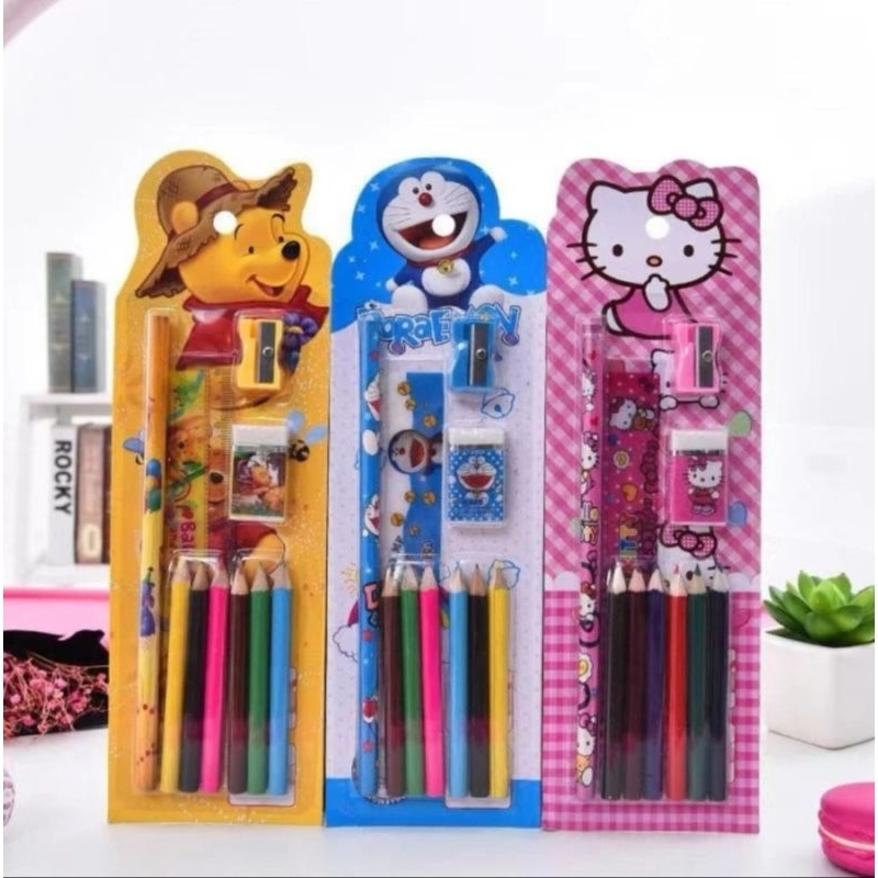 

KAN Alat Tulis Anak Set 10 Pcs Pensil Warna Karakter Lucu