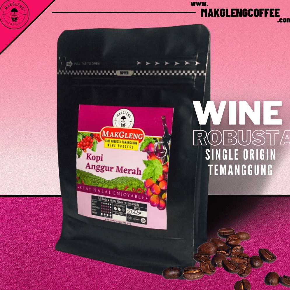 

Ready Kopi AMER Robusta 2gr Wine Process Export Quality ARR