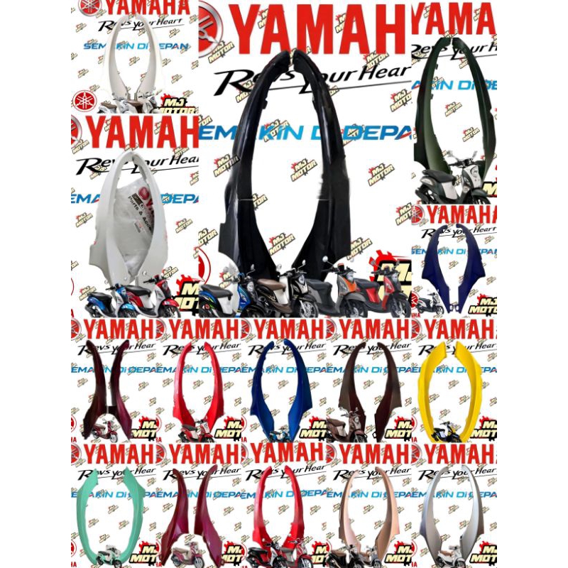 COVER UNDER DEK BAWAH FINO FI 125 KANAN KIRI ORIGINAL YAMAHA BJ8-F837D-00 BJ8-F8395-00