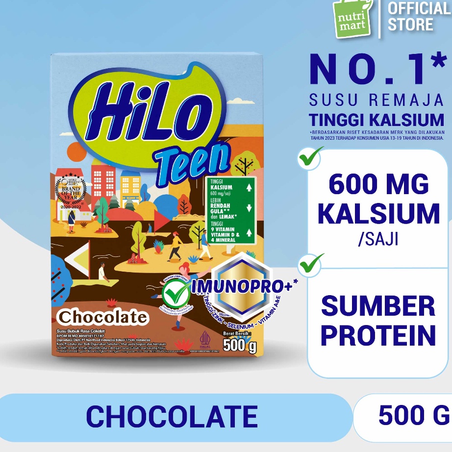 

DiSkon HiLo Teen Chocolate 5 gram Susu Tinggi Kalsium Rendah Lemak