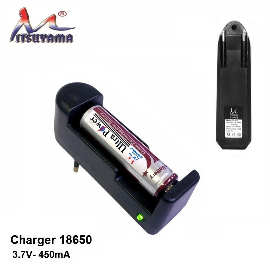 Charger Baterai 18650 1 Slot Fast Charging Mitsuyama Casan batre 18650 Fast Charging Casan Casan bat