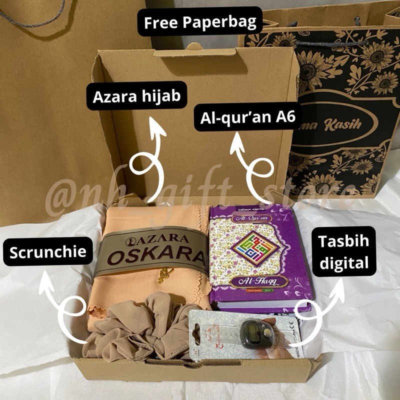 

(free paperbag) Hampers hijab segi tiga Kado Ultah Kondangan hari spesial