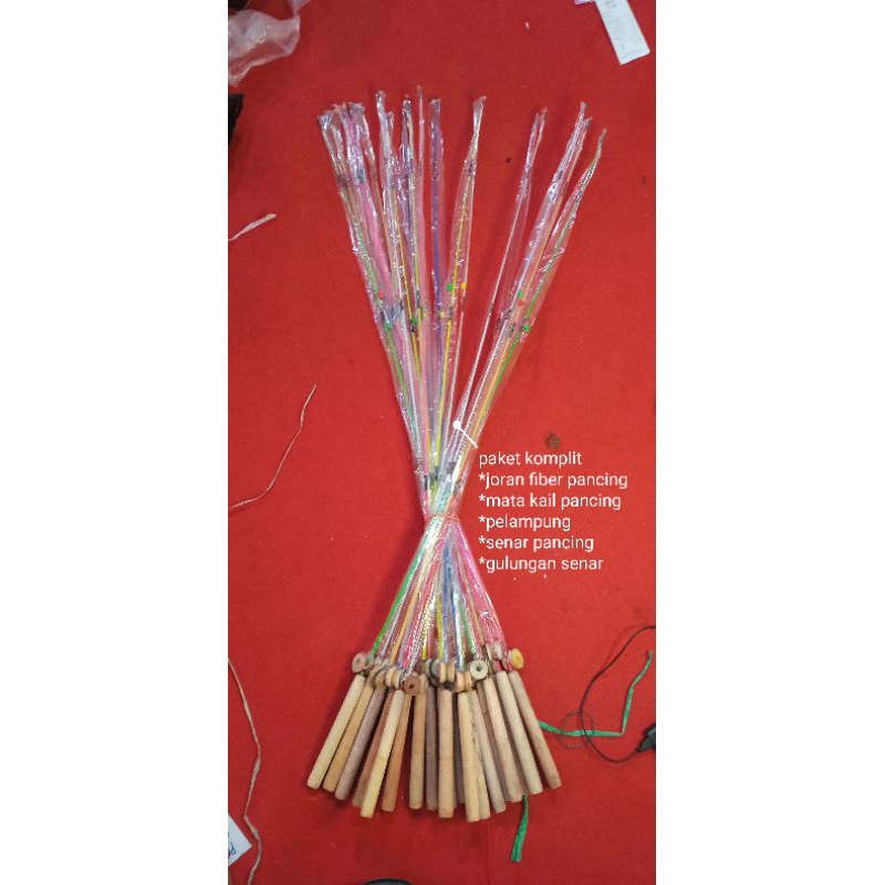 terbaru joran fiber pancing gagang kayu/pancing biasa paket komplit 100cm &120cm